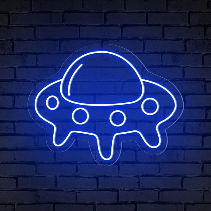 Brighten Your Kid's Room or Add Flair to Theme Parties with the Ufo Cute Space Neon Sign.