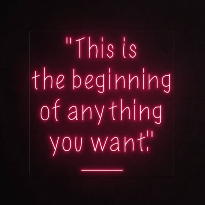 This is the beginning of everything you want Neon Sign