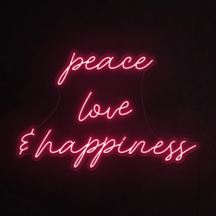 Peace, Love & Happiness Neon Sign