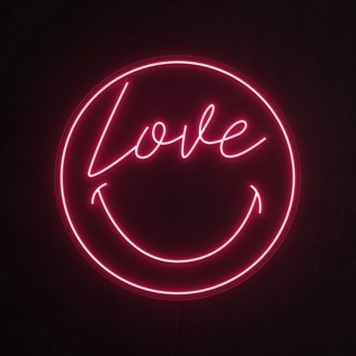 Smiley Love Face Neon Sign