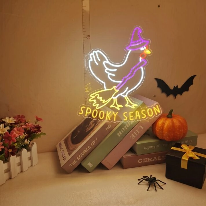 Elevate your Halloween Festivities: Spooky Season LED Neon Sign for Home Decor, Office Celebrations, and Theme Bars