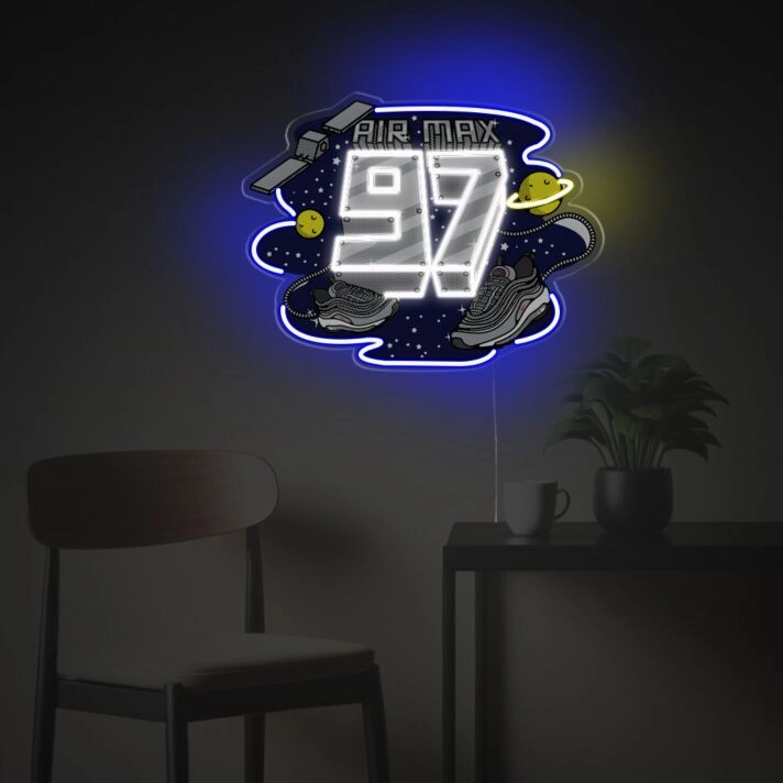 Elevate Your Bar, Office, or Store Ambiance with Air Max 97 In Space LED Neon Acrylic Artwork.