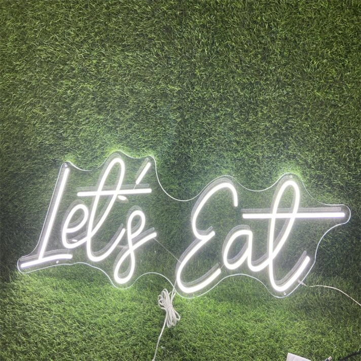 Brighten Your Dining Area, Kitchen or Restaurant with the Lets Eat White LED Neon Sign