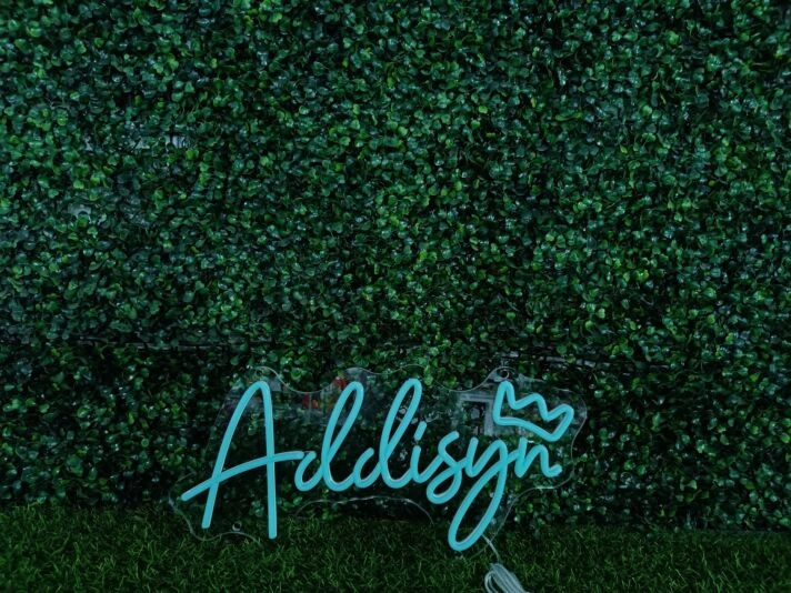 Brighten Your Space: Addisyn With Crown Blue LED Neon Sign for Home Decor, Trendy Offices, Chic Stores, and Elegant Weddings