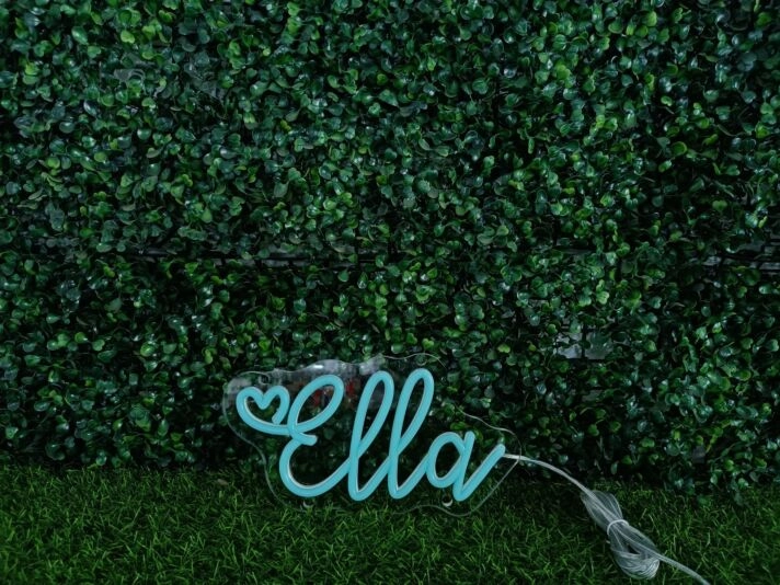 Brighten Your Wedding, Bar, and Office Ambiance with Ella Custom LED Neon Sign.