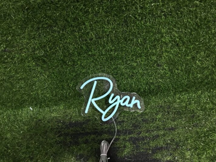 Brighten Up Your Space: Ryan Blue Neon Sign for Home Decor, Office Ambiance, Storefronts, and Lively Bar Settings