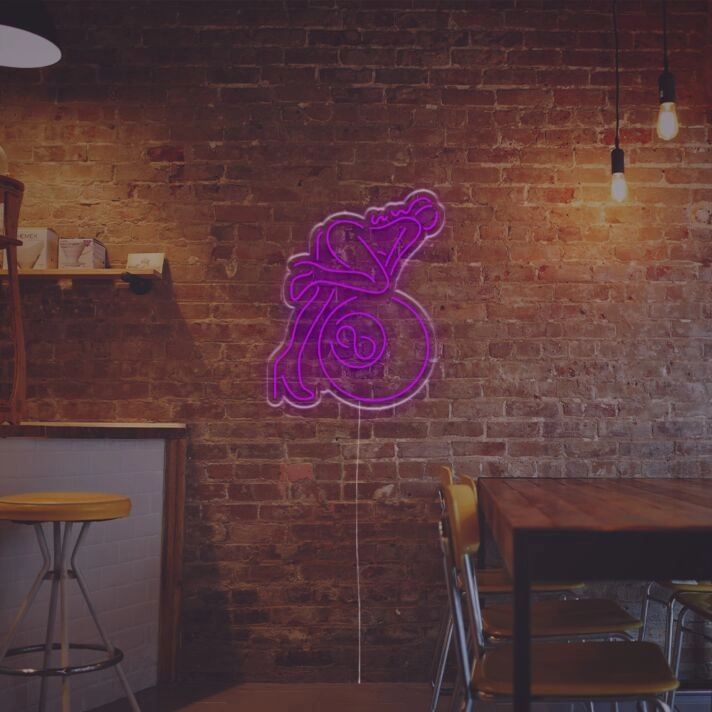 Brighten Up Your Bar, Office, or Wedding with the Enchanting Lady With Black Rachium LED Neon Sign.