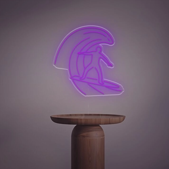 Brighten Your Beach Bar or Surf Shop Ambiance with the Man Surfing LED Neon Sign