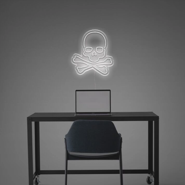 Brighten Up Your Bar or Halloween Bash: Skull With Bones LED Neon Sign Adds a Spooky Glow.
