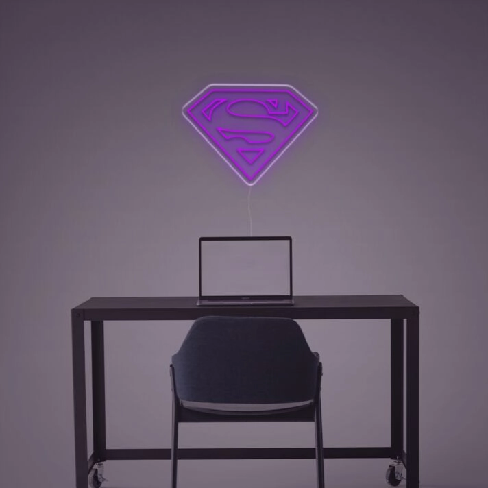 Brighten Up Your Game Room and Bar with the Iconic Superman Logo LED Neon Sign.