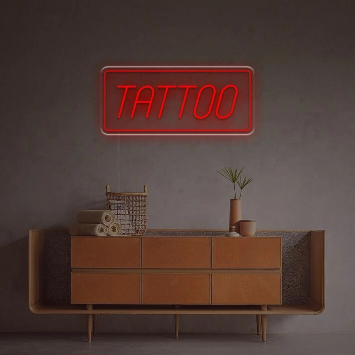 Brighten Your Tattoo Studio, Bar, and Game Room with the Tattoo With Tangle LED Neon Sign.