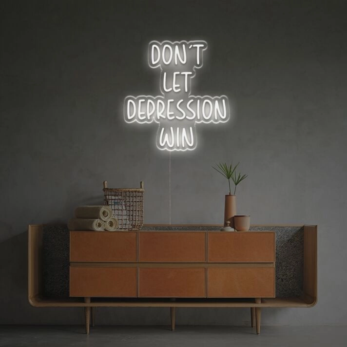 Brighten Your Space: Dont Let Depression Win LED Neon Sign, Perfect for Home Decor, Office Motivation, and Inspiring Store Displays
