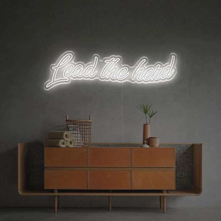 Brighten Up Your Bar, Office, or Event with the Lead The Herd LED Neon Sign.