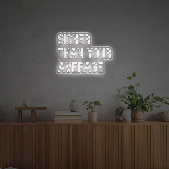 Elevate your bar, office, or game room ambiance with the Sicker Than Your Average LED Neon Sign.