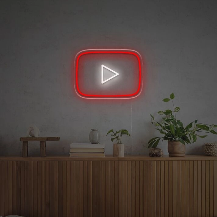 Brighten Your Home Office or Light Up Your Next Event with the Youtube Logo LED Neon Sign.