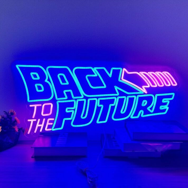 Brighten Up Your Game Room, Office, or Wedding Venue with the Back To The Future Bar Decor Wall Art LED Neon Sign.