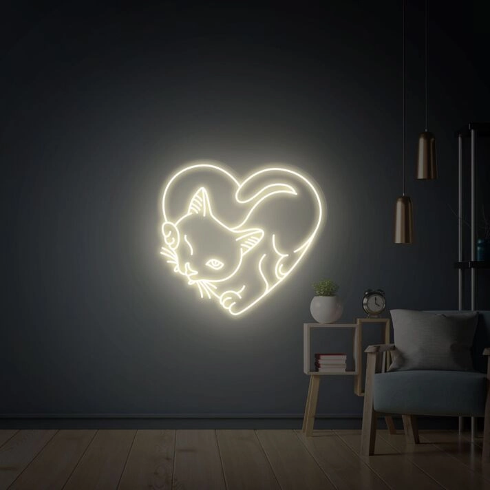 Elevate Your Spaces: Cat Neon Sign Art Decor for a Whimsical Touch in Home, Office, Cafes, and Birthday Celebrations