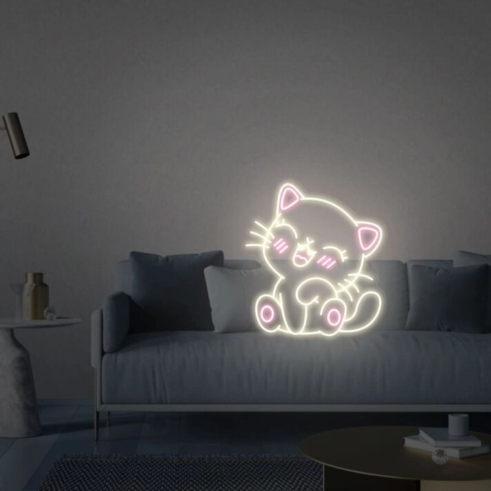 Brighten Up Your Space: Perfect for Home Decor, Office Charm, or Party Atmosphere with Cat Neon Sign Led Neon Lights Cat Wall Neon Decor Neon Desk Light
