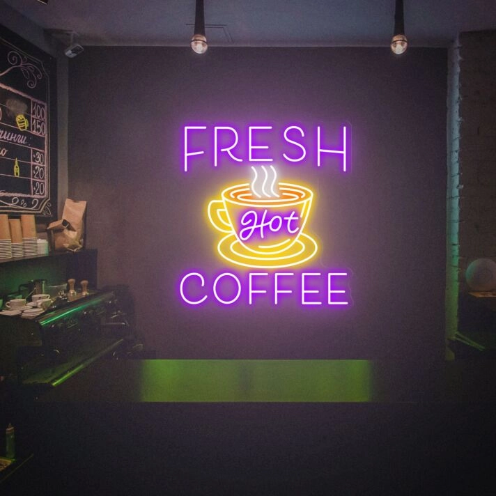 Brighten Your Cafe, Bar, or Home with the Fresh Coffee Shop Sign Cafe Neon Sign: Perfect for Creating a Warm Ambiance in Any Space.