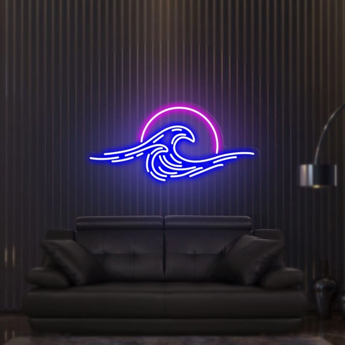 Elevate Your Space with Sun Wave Neon Sign - Perfect for Home Decor, Office Ambiance, and Unique Father's Day Gifting