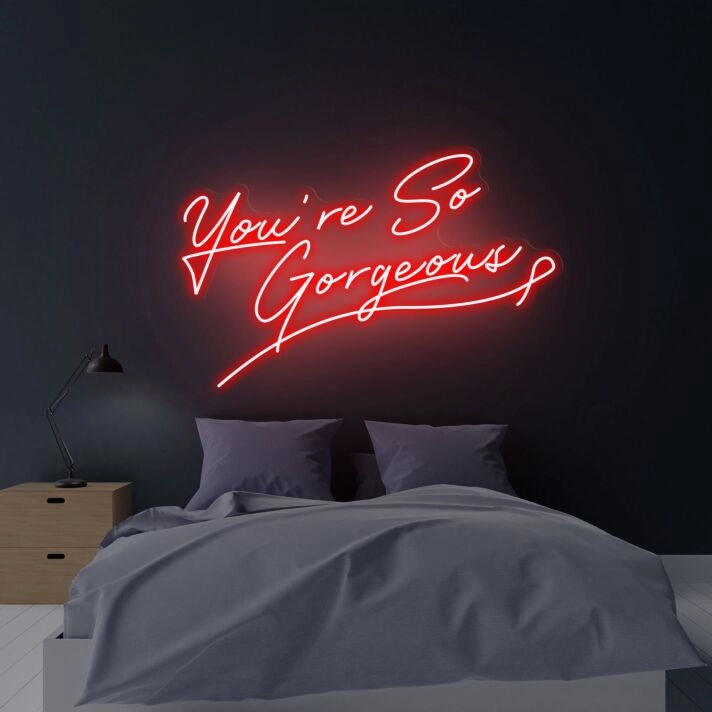 Brighten Up Your Space: You Re So Gorgeous Neon Sign Led Light, Perfect for Weddings, Bars, and Home Decor Hand Crafted Wall Hangings.