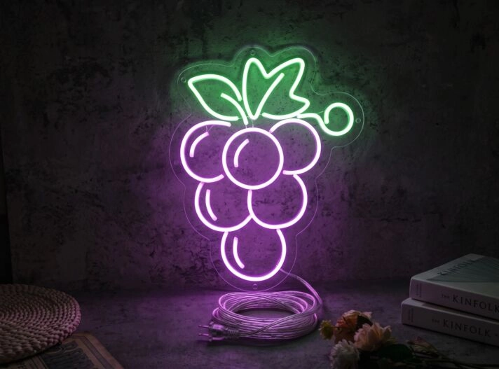 Brighten Your Kitchen, Restaurant, or Wine Bar with Grape Neon Sign Food Neon Sign Berry Neon Sign Neon Sign Kitchen Grape Wall Decor.