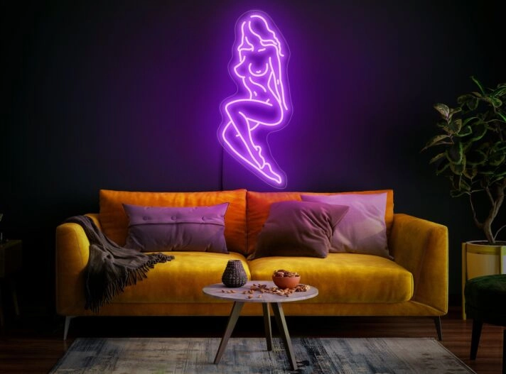 Elevate Your Bedroom, Bar, or Boutique Decor with the Woman Body Neon Sign: Erotic Neon Lady Neon Sign Aesthetic Neon Woman Body Wall Art.