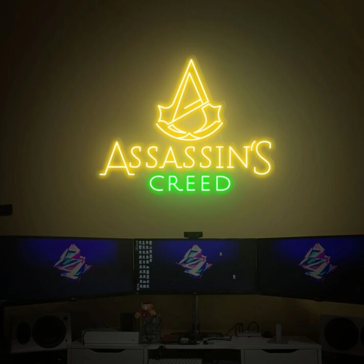 Elevate Your Gaming Space or Bar Ambiance with the Assassin's Creed Art LED Neon Sign Wall Art Gift