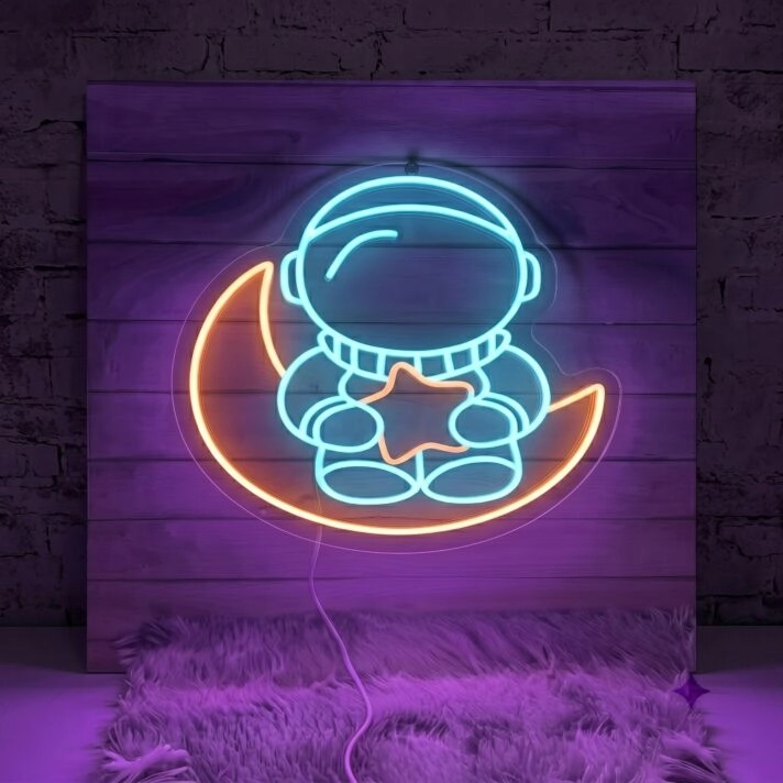 Brighten Your Space with Baby Astronaut Led Neon Sign for Home Decor, Parties, and More