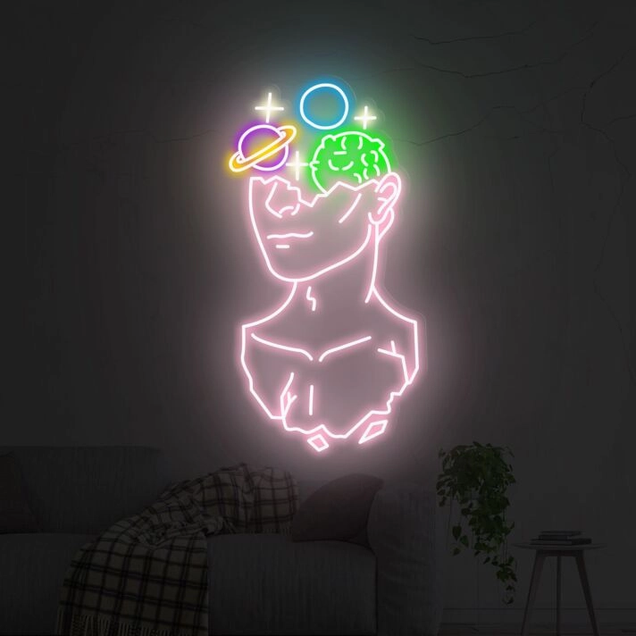 Elevate Your Space: Galaxy Brain Led Neon Sign Wall Art for a Vibrant Touch in Home Decor, Office Vibes, and Memorable Weddings & Parties.