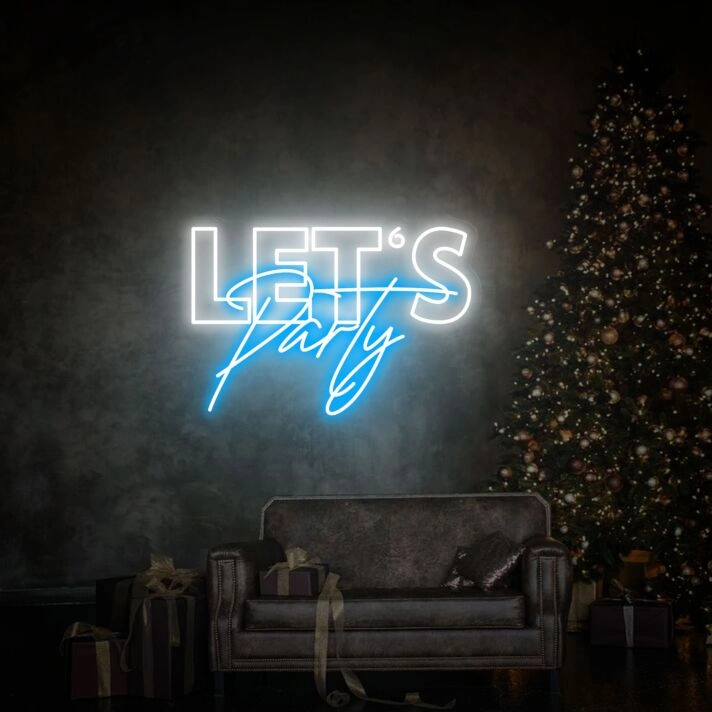 Bring Life to Your Celebrations: Let S Party Led Neon Sign - Perfect for Home Entertaining, Bars, Weddings, and Office Parties
