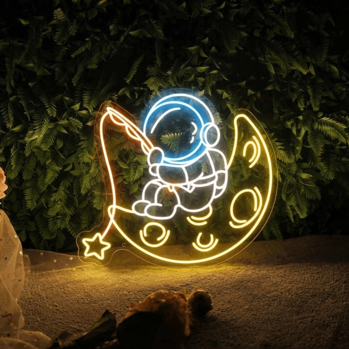 Brighten Your Nights and Celebrate in Style with Space Astronaut Led Neon Sign for Dreamy Home, Office, Storefront, and Stellar Party Decorations.