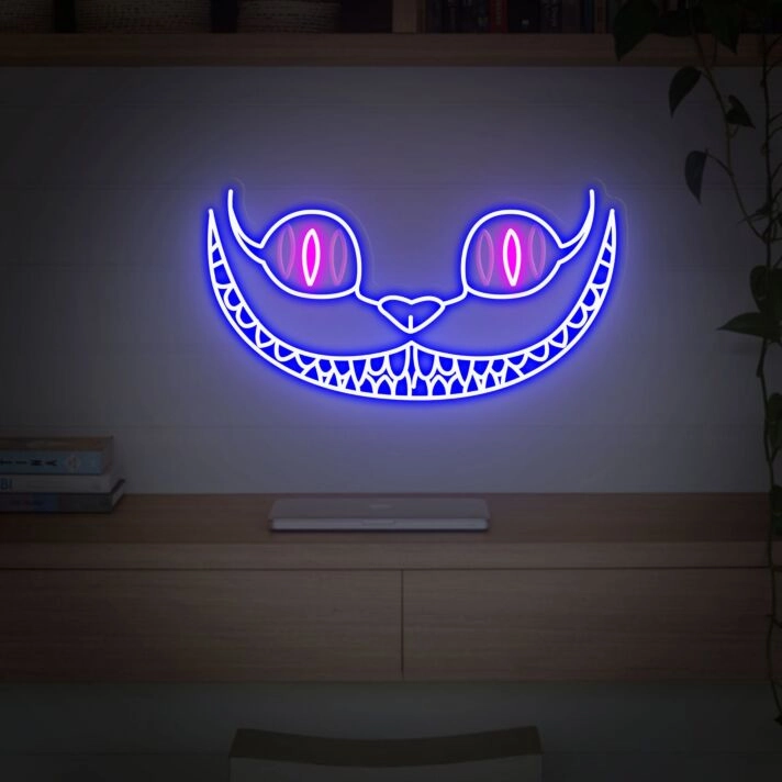Brighten Your Wonderland: The Cheshire Cat Led Sign for Magical Home Decor, Whimsical Office Spaces, and Enchanting Parties.