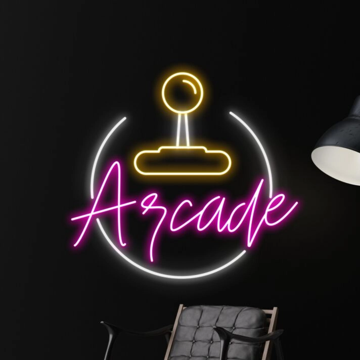 Light up Your Gaming Room, Bar, or Party Ambiance with the Arcade Machine Led Neon Sign - The Ultimate Game Machine Neon Aesthetic.