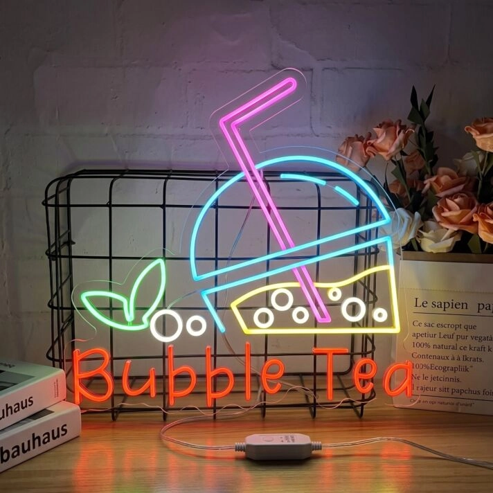 Brighten Your Café or Kitchen: Bubble Tea Led Neon Sign - Perfect for Coffee Shops, Home Barista Stations, and Trendy Home Decor.