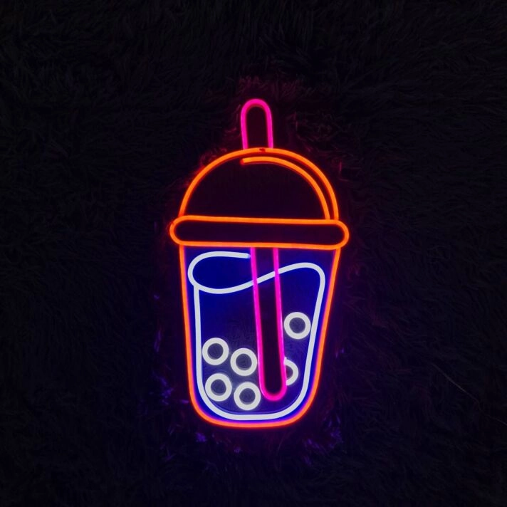 Brighten Up Your Cafe or Home with the Vibrant Bubble Tea Led Neon Sign - Perfect for Parties, Storefronts, and Kitchen Wall Decor.