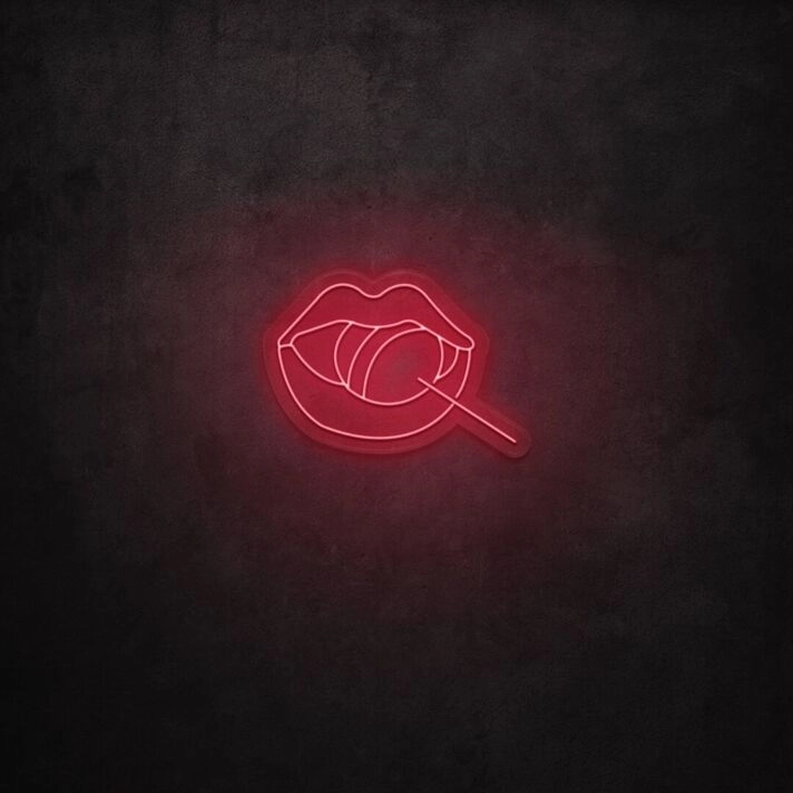 Lollipop Lips LED Neon Sign