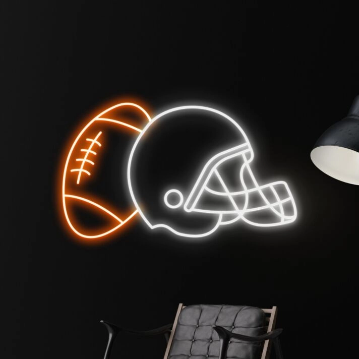 Brighten Up Your Sports Bar or Game Room with Football Led Sign Football Neon Light - Perfect for Sports Clubs, Stadiums, and Home Decor.