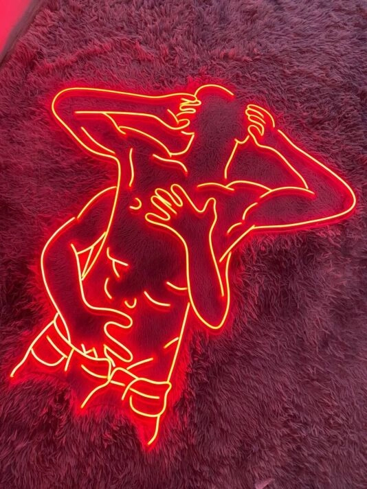 Brighten Your Space: Gay Couple Making Love Naked Gay Club Neon LED Sign for Bar, Home Decor, and Celebratory Events Lighting
