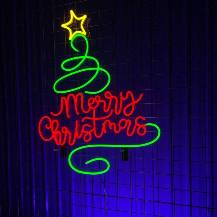 Merry Christmas Led Neon Sign Christmas Tree Neon Light