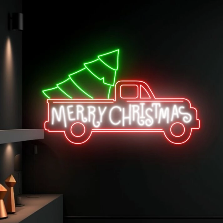 Merry Christmas Led Neon Sign Christmas Tree Neon Light Christmas Decor