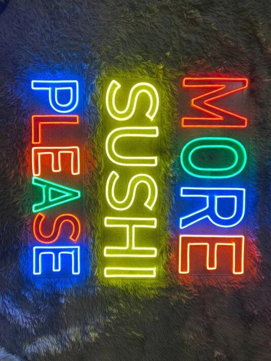 More Sushi Please Logo Restaurant Led Neon Sign Sushi Neon Led Sign