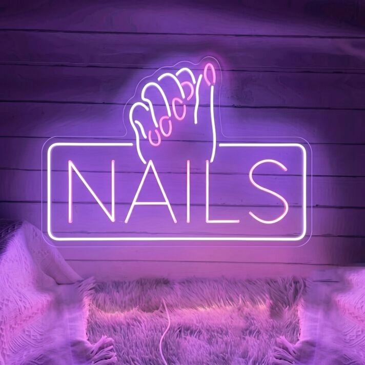 Nails Open Welcome Decor Led Sign Decor Led Neon Sign Bar Club Led Light
