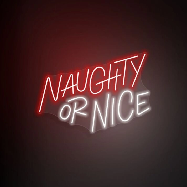 Naughty Or Nice Led Neon Sign Custom Text Quote Neon Led Sign