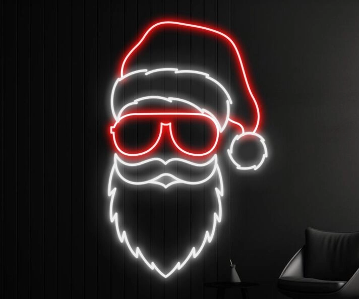 Santa Claus Face Christmas Led Neon Sign