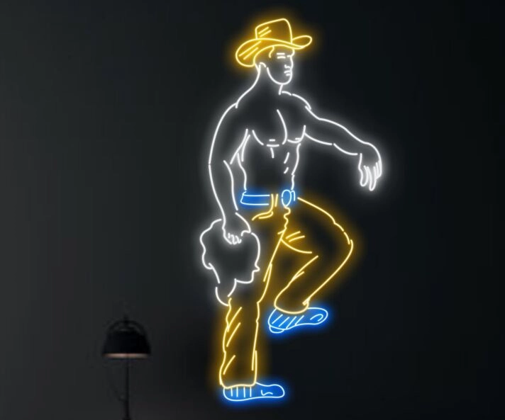 Sexy Bikini Cowboy Man Texas Led Neon Sign