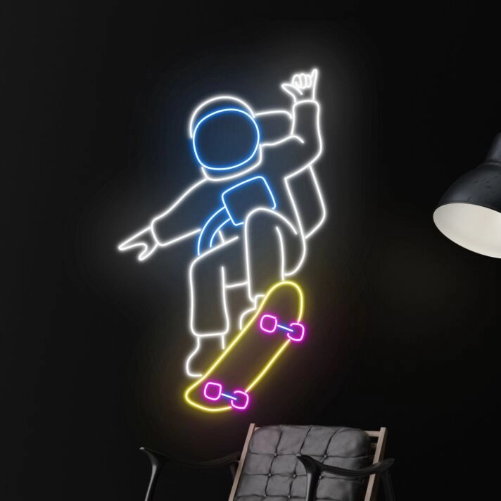 Skateboarding Led Neon Sign Skateboarder Led Sign Neon Light Room Club Decor