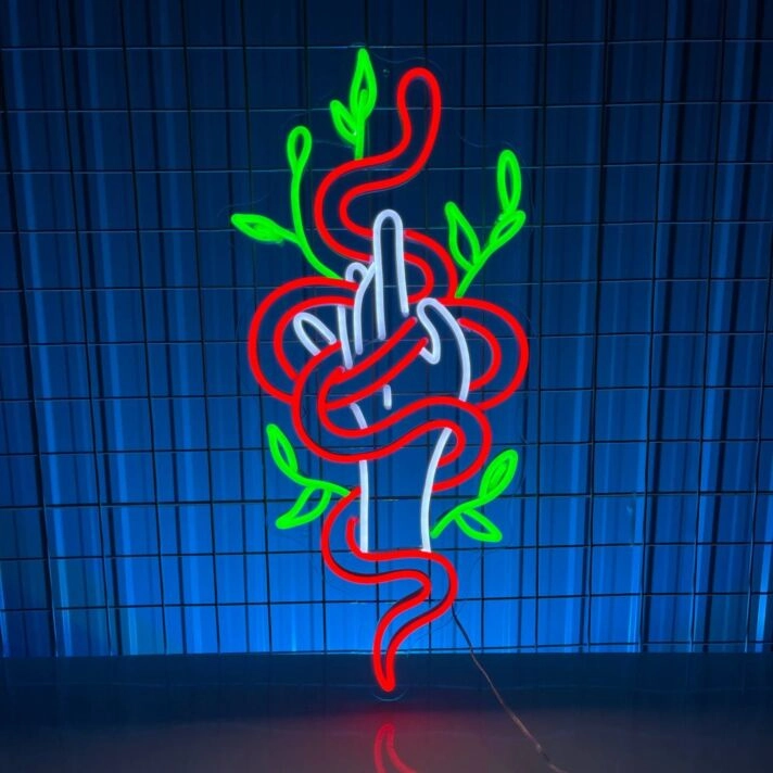 Snake Wrapping Around Hand Led Neon Sign Custom Snake Neon Light Christmas Decor