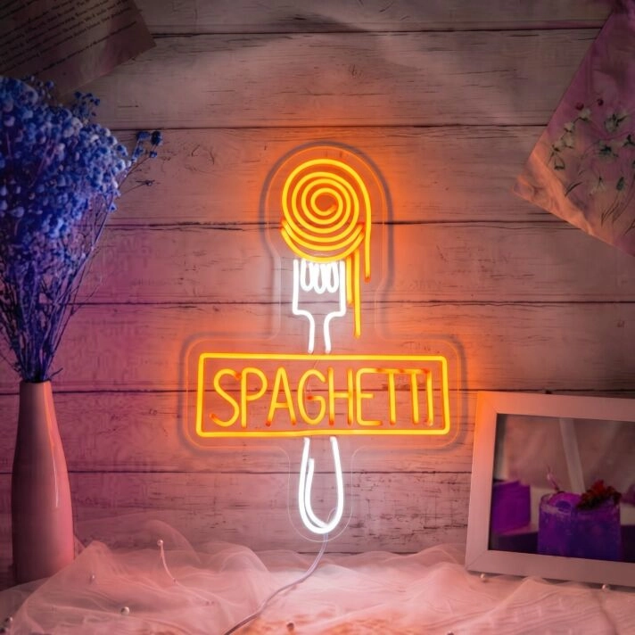 Spaghetti Logo Restaurant Led Neon Sign Spaghetti Neon Led Sign Restaurant Wall Decor