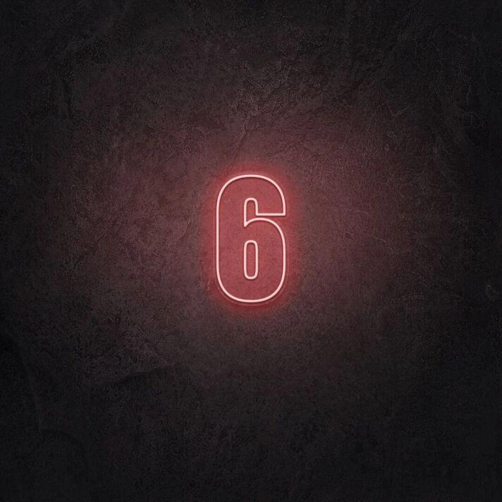 Number Six LED Neon Sign